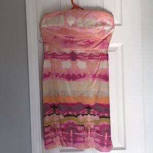 Strapless silk dress